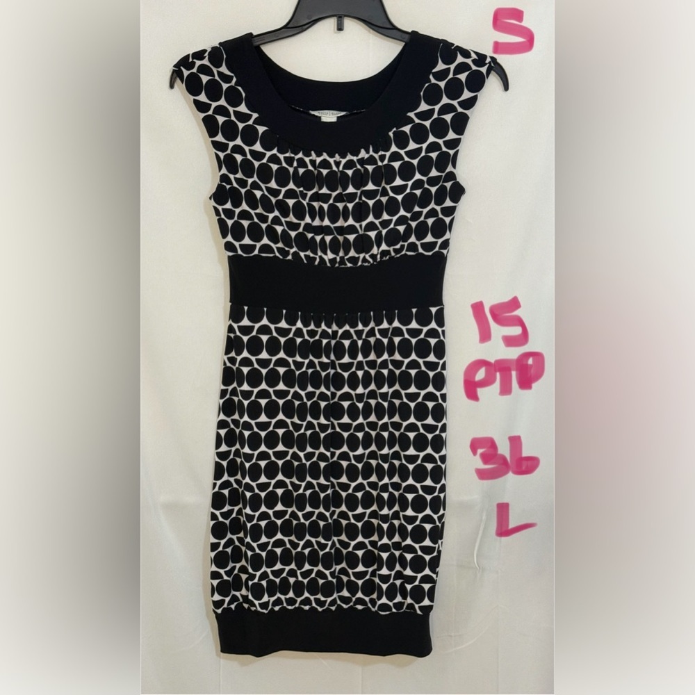 White House Black Market Mini Dress Black and White Pattern